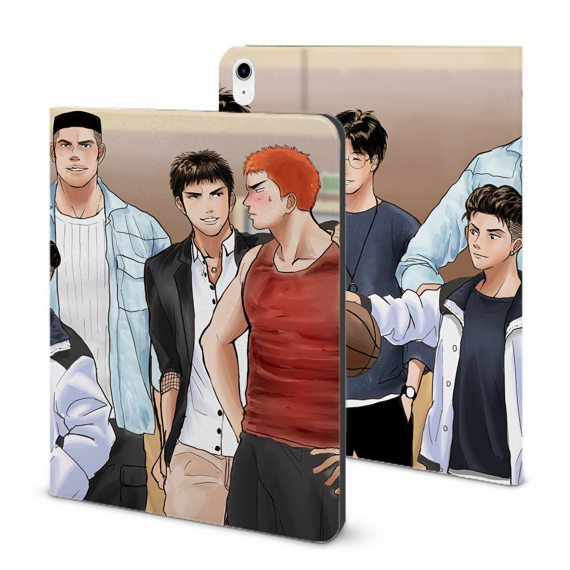 （画像用） SLAM DUNK／スラムダンク IPad ケース ブック型 PUレザー TPU 耐衝撃 軽量 薄型 ペン収納なし 全面保護 IPad 各モデル対応